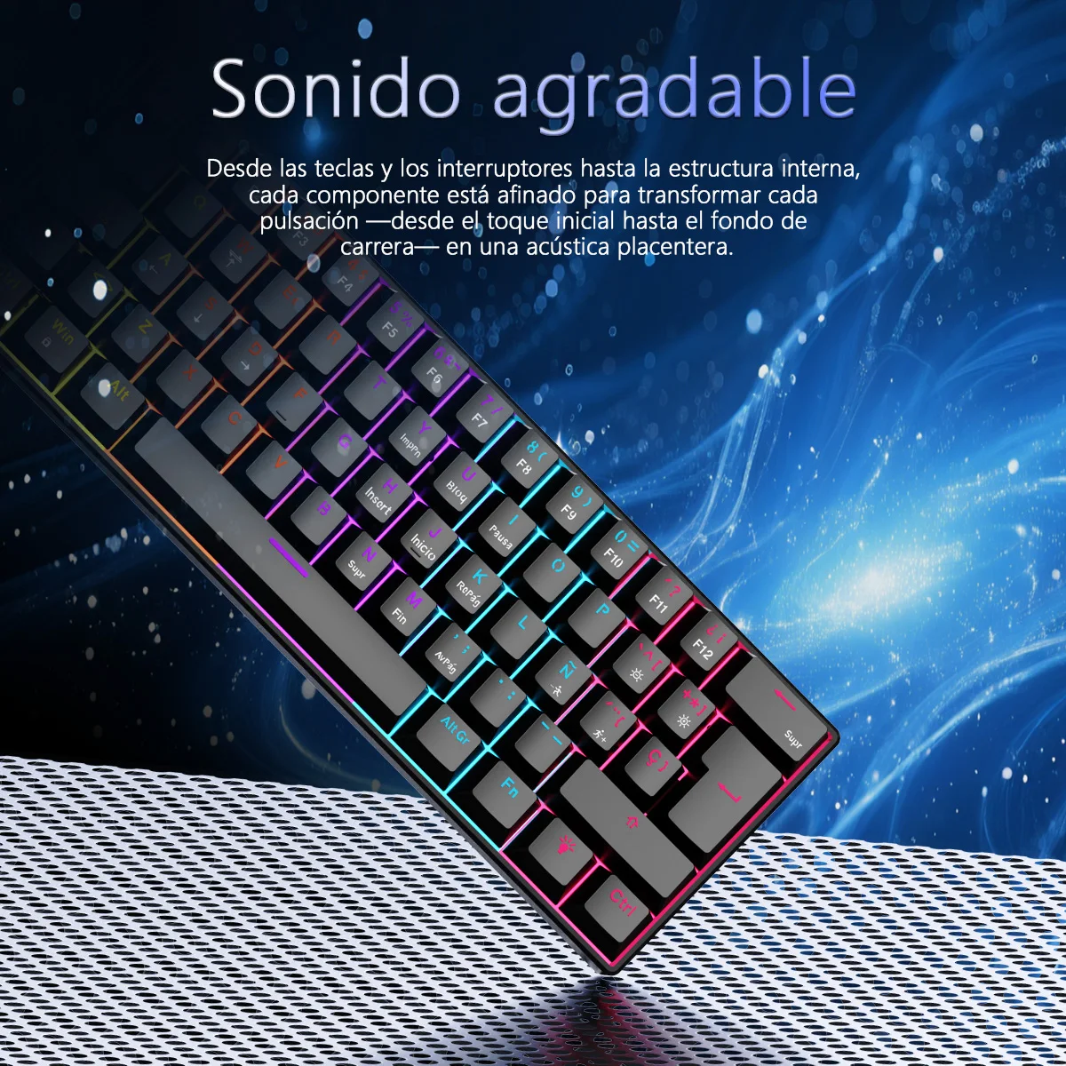 AJAZZ NK61 Spanish Layout Wire - Gaming Keyboard Thocky review and price