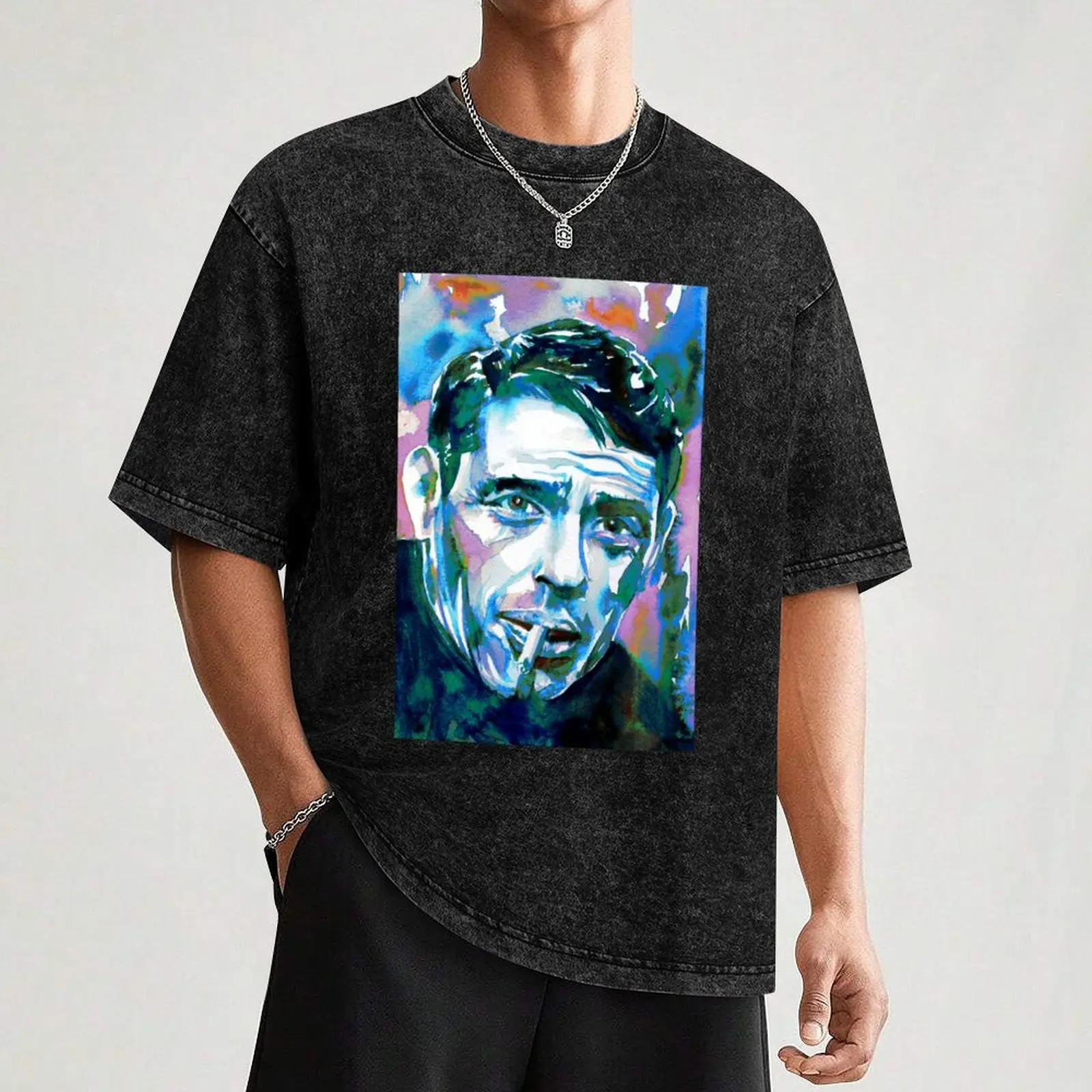 JACQUES BREL watercolor portrait .1 T-Shirt rapper graphic tees blacks graphic tee shirt mens graphic t-shirts image 3