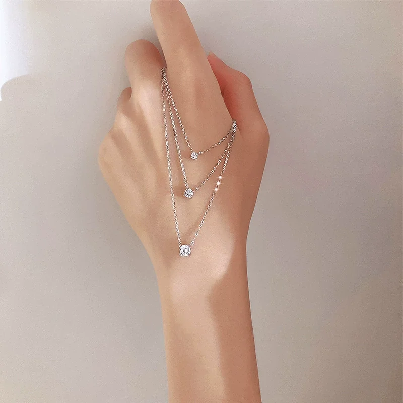 

Anziw круглое ожерелье с подвеской из кубического циркония для женщин и девочек, классическое серебро 925 пробы 3 мм/4 мм/5 мм, подвеска из камня, ювелирные изделия