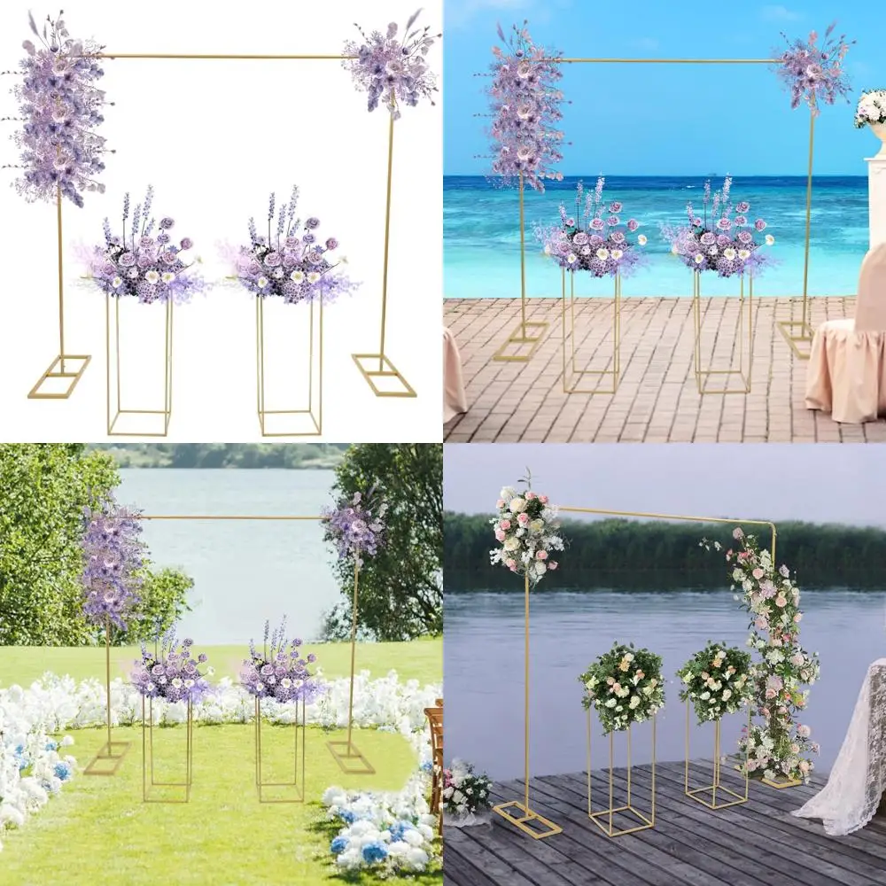 

Прочная квадратная подставка для свадебной арки для воздушных шаров, 6,56 x 6,56 футов для вечеринок и торжеств