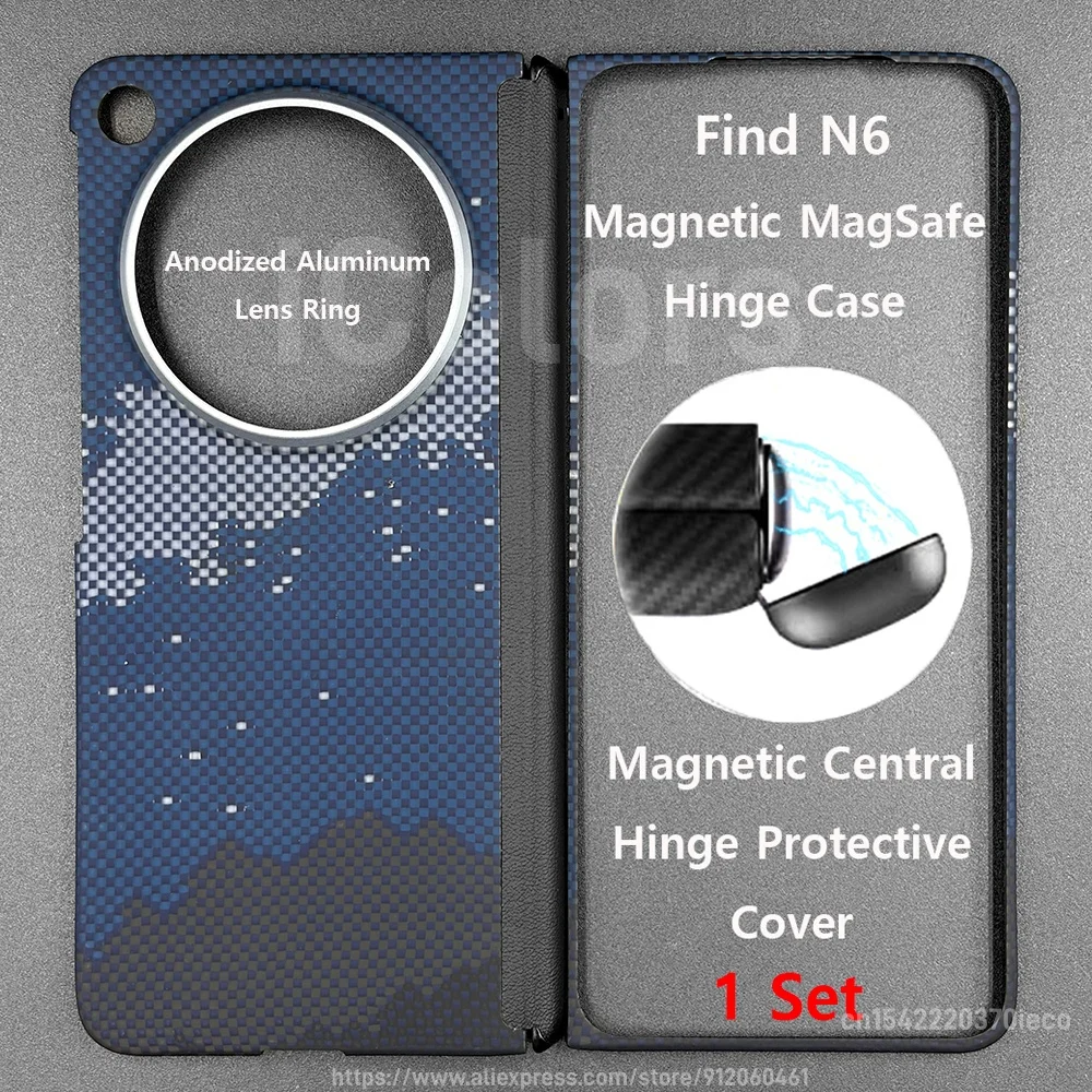 OPPO Find N6 ケブラー アラミド繊維ケース磁気 Magsafe カバー超薄型