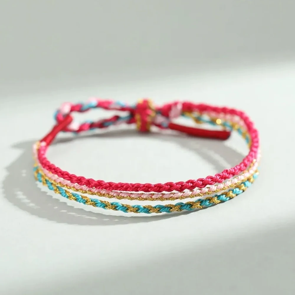 

Chinese Handmade Rope Bracelet Women Men For Love Happiness Friendship And Peace With A Wishing Rope Braided Lucky Hand Bracelet