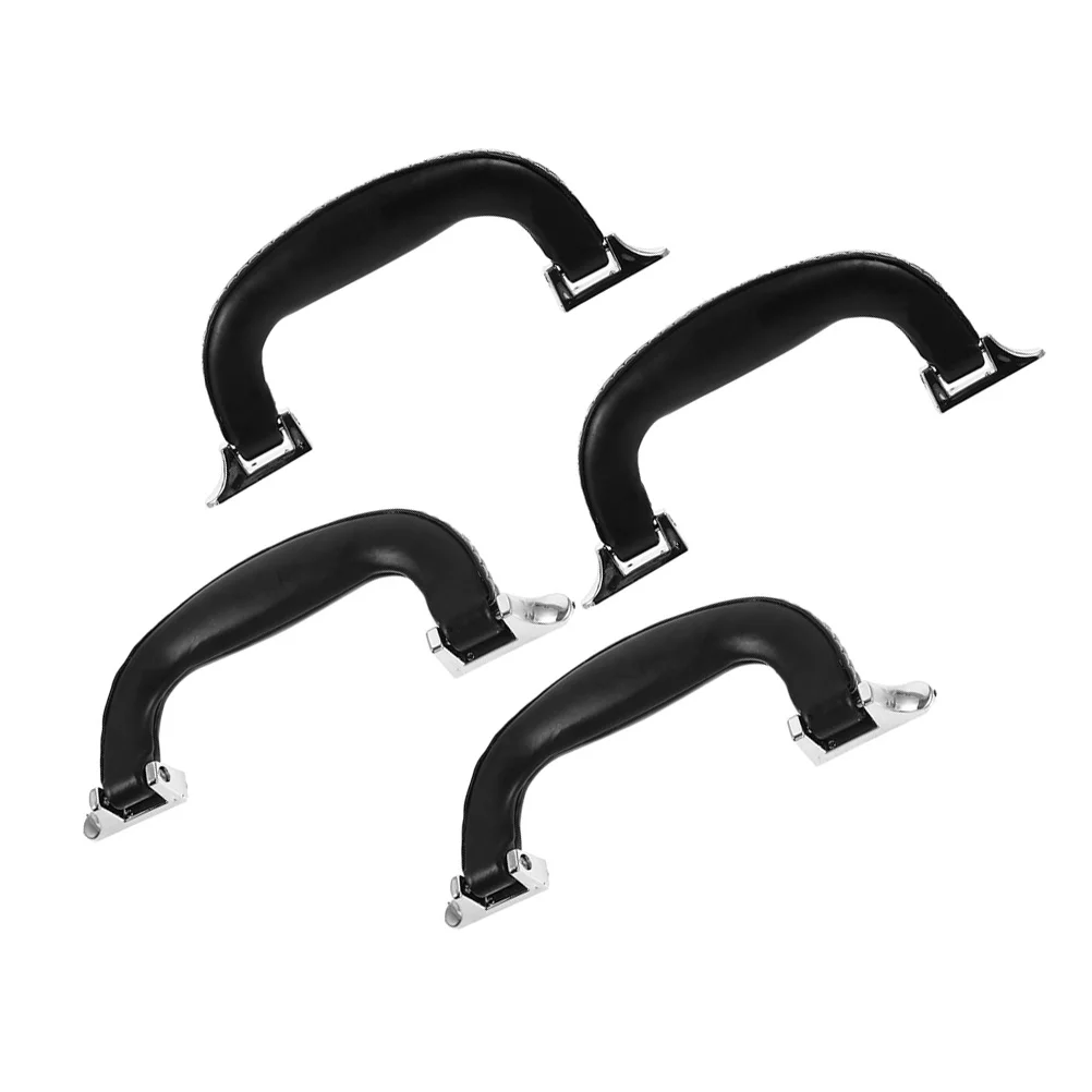 

4pcs Luggage Handle Replacement Black Pu Plastic Carry Handles For Suitcase Toolbox Case Box Diy Bag Projects Trolley Case