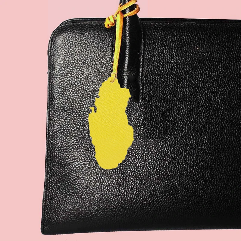 

New Trendy Leather Creative Qatar Map Shape Bag Pendant Female Backpack Charm Hanging Jewelry Accessories
