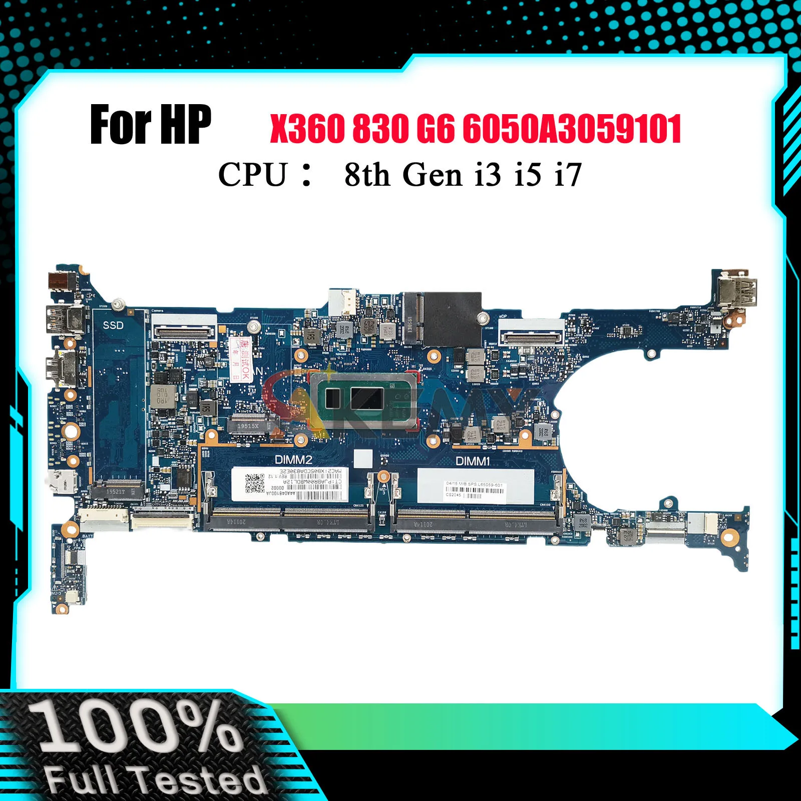 

6050A3059101 For HP EliteBook X360 830 G6 Laptop Motherboard L64982-601 L64981-601 With i5 i7 CPU DDR4 100% Fully Tested