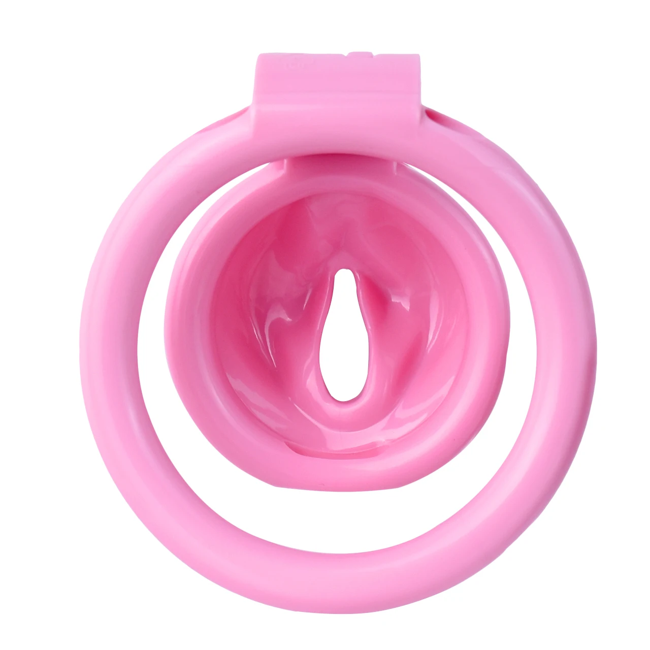 FRKO-jaula de castidad para hombre y mujer, dispositivo de resina ABS rosa con 4 anillos para el pene, Juguetes sexuales BDSM, 18 +