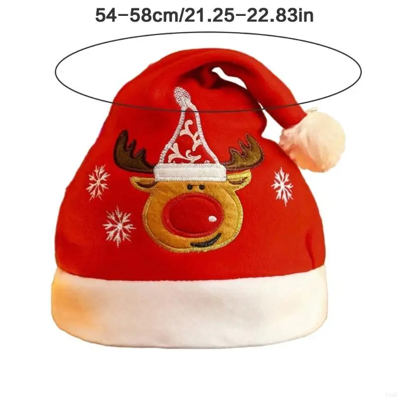 Gorro navideño Papá Noel para vacaciones, precioso gorro Papá Noel reno para adultos, gorro con pompón para todas las