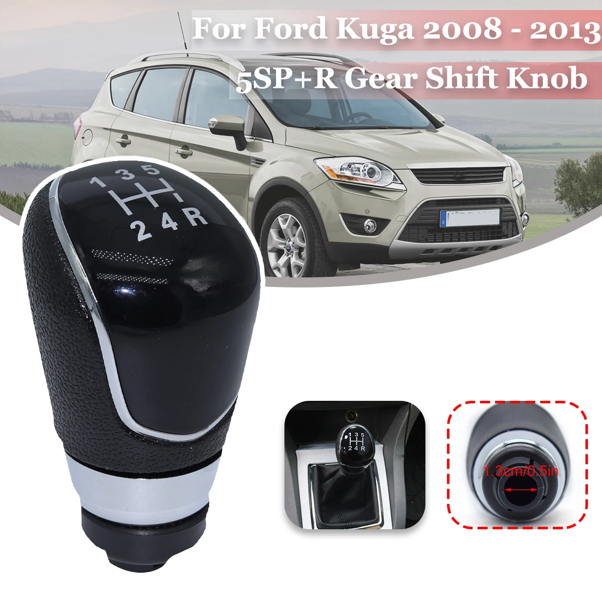 

5SP+R Gear Shift Knob For Ford Kuga 2008-2013 Galaxy MK3 Fiesta Galaxy Transit-Connect MT M12 Shifter Gearstick Lever Pen Handle