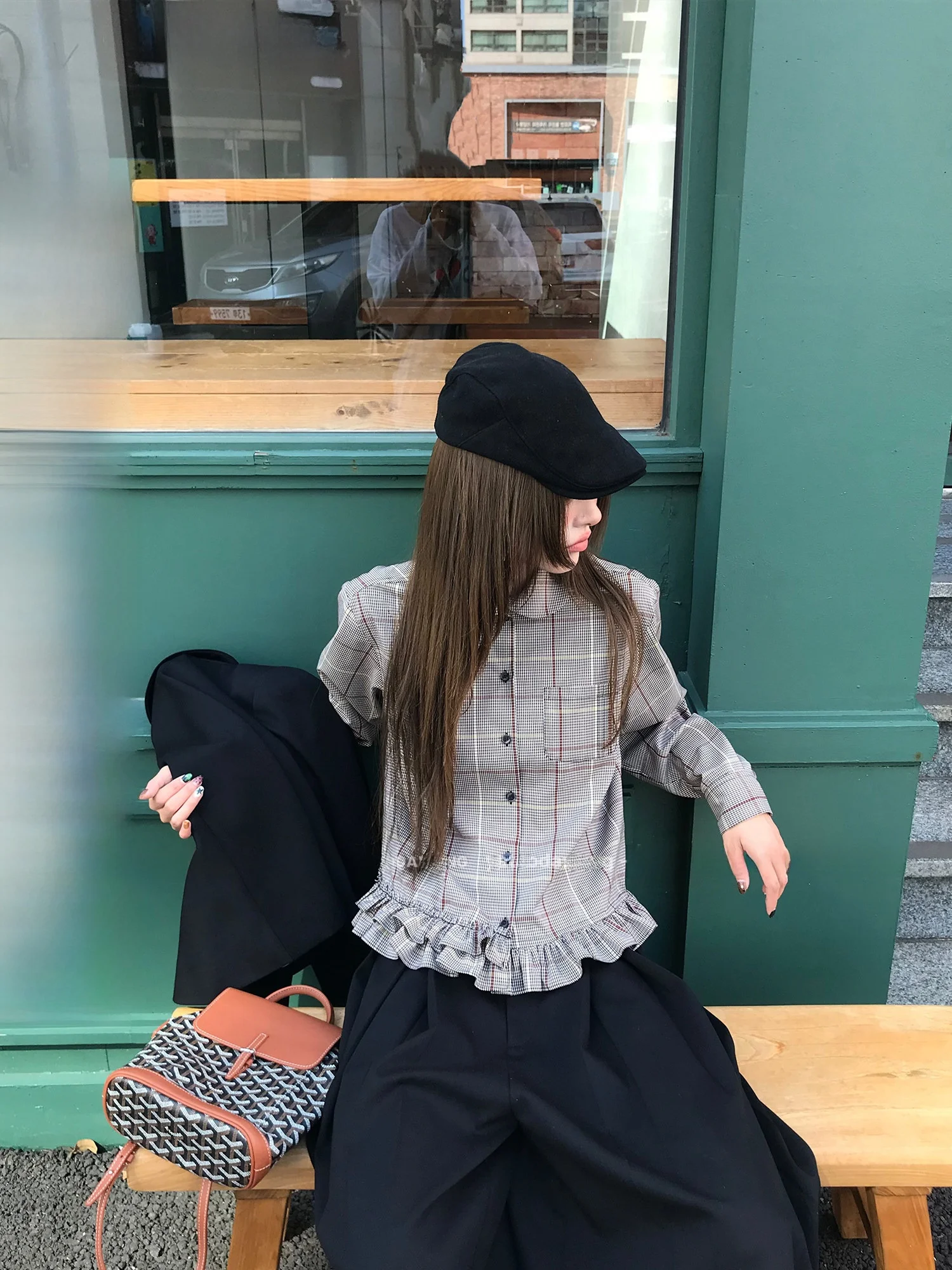 

s Doll Collar irt with ket Lace Detail Versatile Match Toothbru Dog Sle Long Sve Women's Faion