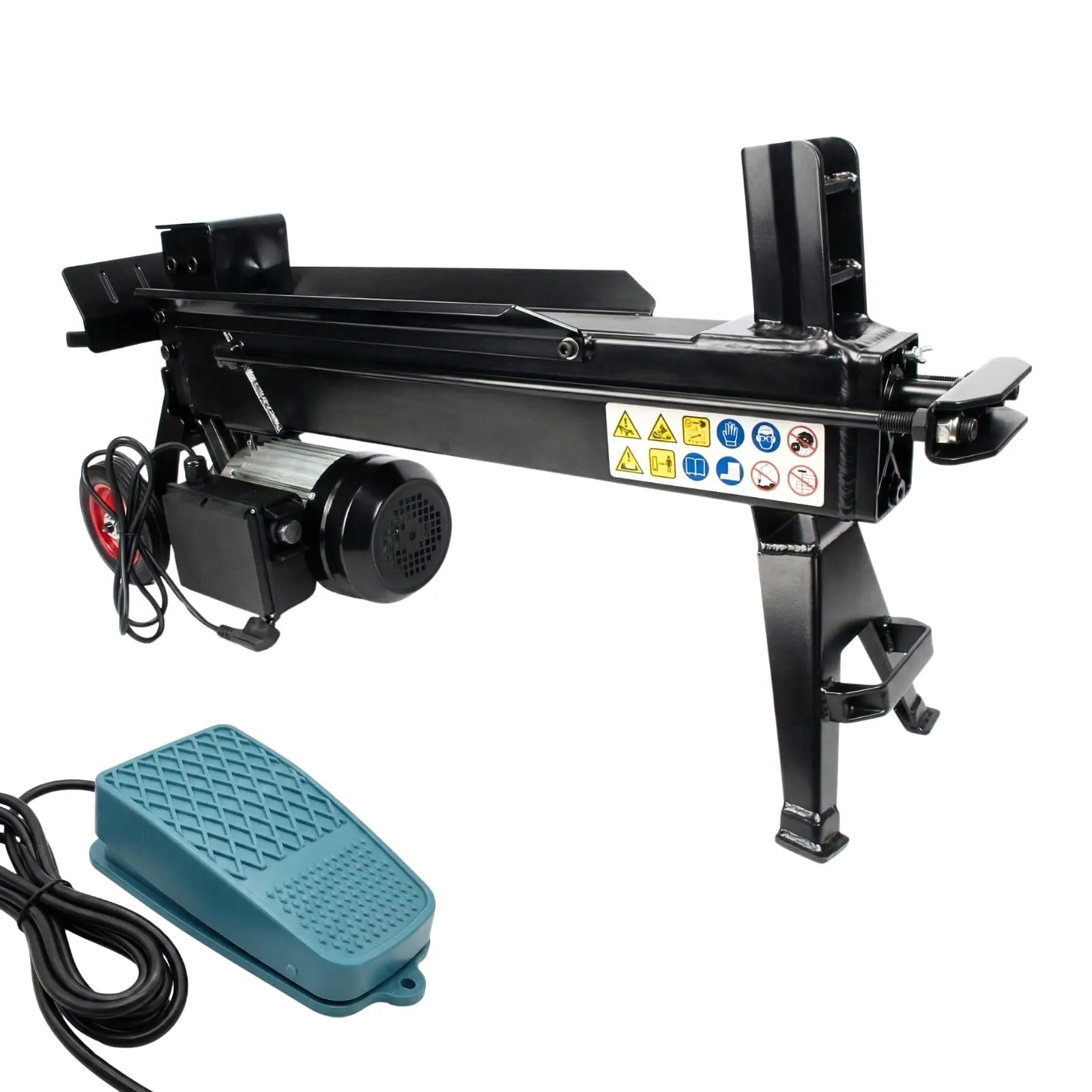 7-Ton Electric Log Splitter, Upgraded Ergonomic Foot Pedal for Less Back Strain, Bonus 4-Way Cross Wedge for Rapid