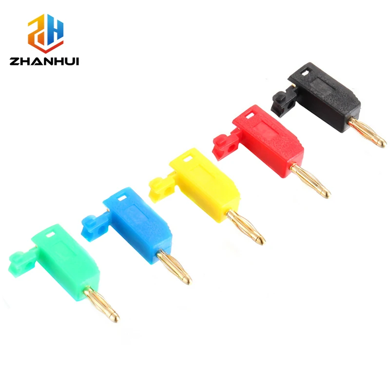 5/10Pcs 2mm Stackable Welded Banana Plug Copper Core Soldering Connector DIY Electrical Circuit Test Wire Plug
