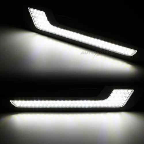 Imagen 2 del producto Par de LED Universal para coche DRL, luz de conducción antiniebla, luz de circulación diurna, parachoques delantero, cabezal antiniebla, lámpara de conducción, tira de barra brillante blanca