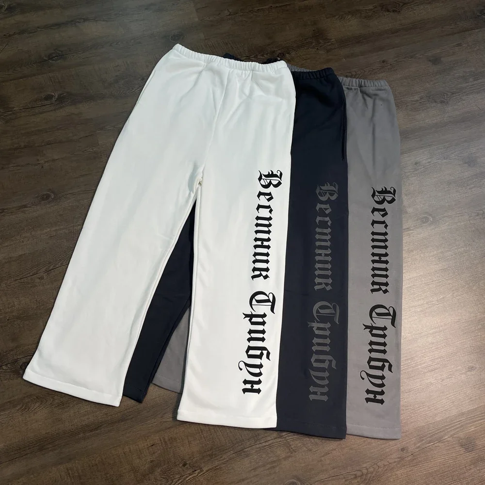

Yao Fashion Kanye DONDA HipHop Streewear Loose Russian Slogan Luxury Brand Casual Men Long Pants Oversize Sweatpants For Men