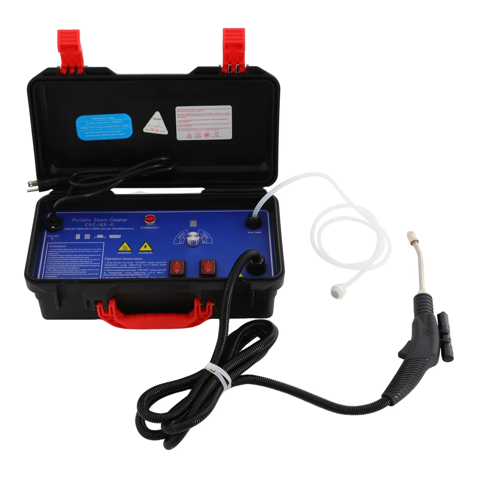 High-Powered Steam Cleaner, 1700W, 6-Gear Adjustable, Portable for Car, Kitchen, Floor Cleaning