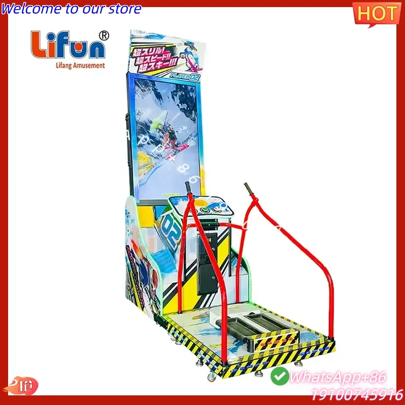 2026Hot Lifang Indoor Coin Operated Skiing Simulator Arcade Game Machine for Kids with Plastic Construction and 1 Year