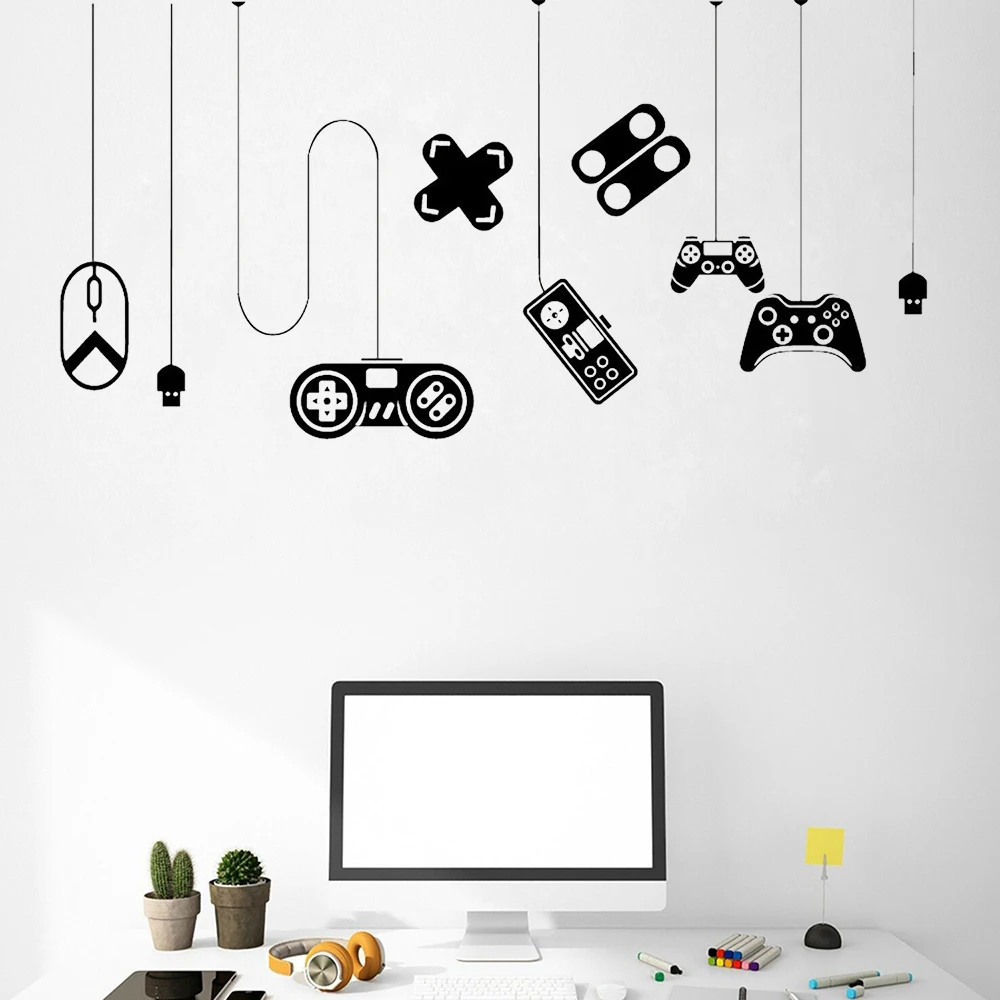 Gaming Wall Sticker Gamer Wall Decor Gamer Vinyl Wall Stickers for Boys Room Playroom Decor Wallpaper Removable Decals A995