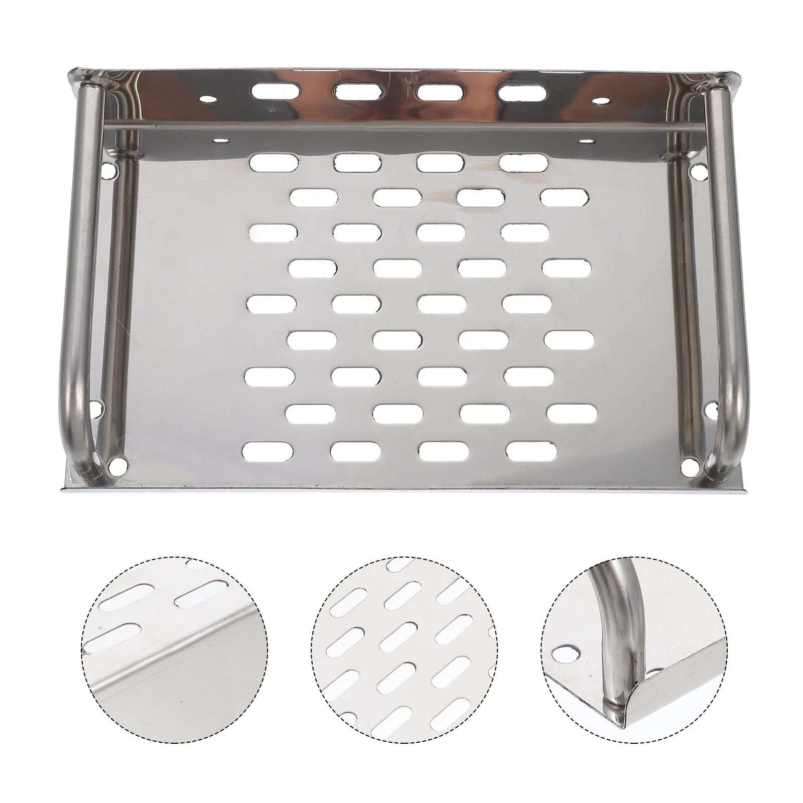 

Single Shelf Modern Appearance Rack Storage Stainless Steel Bathroom Hollow Wall-mounted Sundries