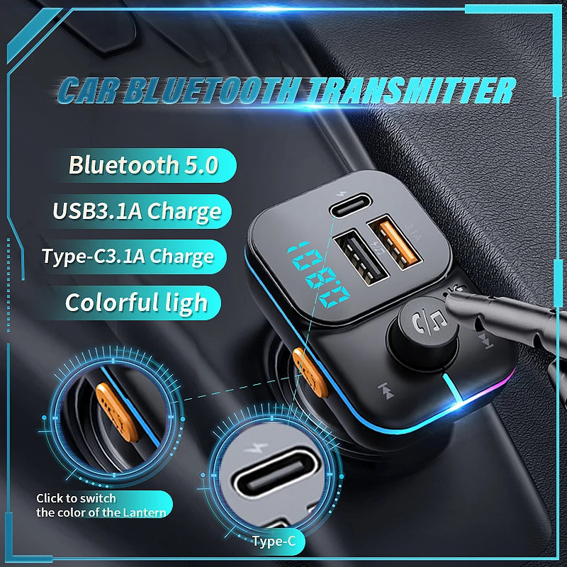 2Ports USB C Car Charge 150W Quick Charge 3.0 Fast Charging Tpye-C For iPhone Xiaomi Huawei Mobile Phone Charger Adapter in Car