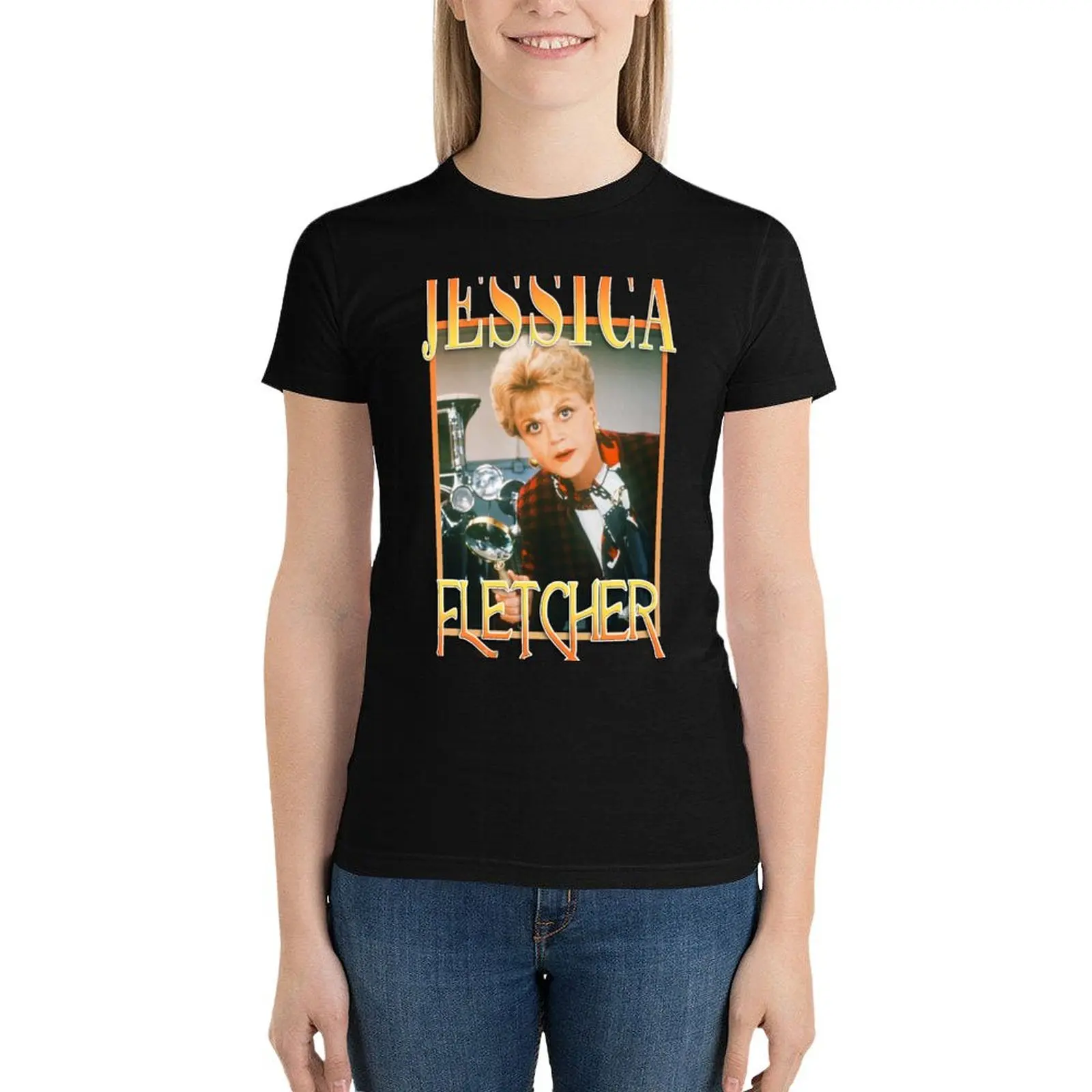 

Jessica Fletcher Tribute T-Shirt oversized shirts graphic tees tops Women's tee shirt