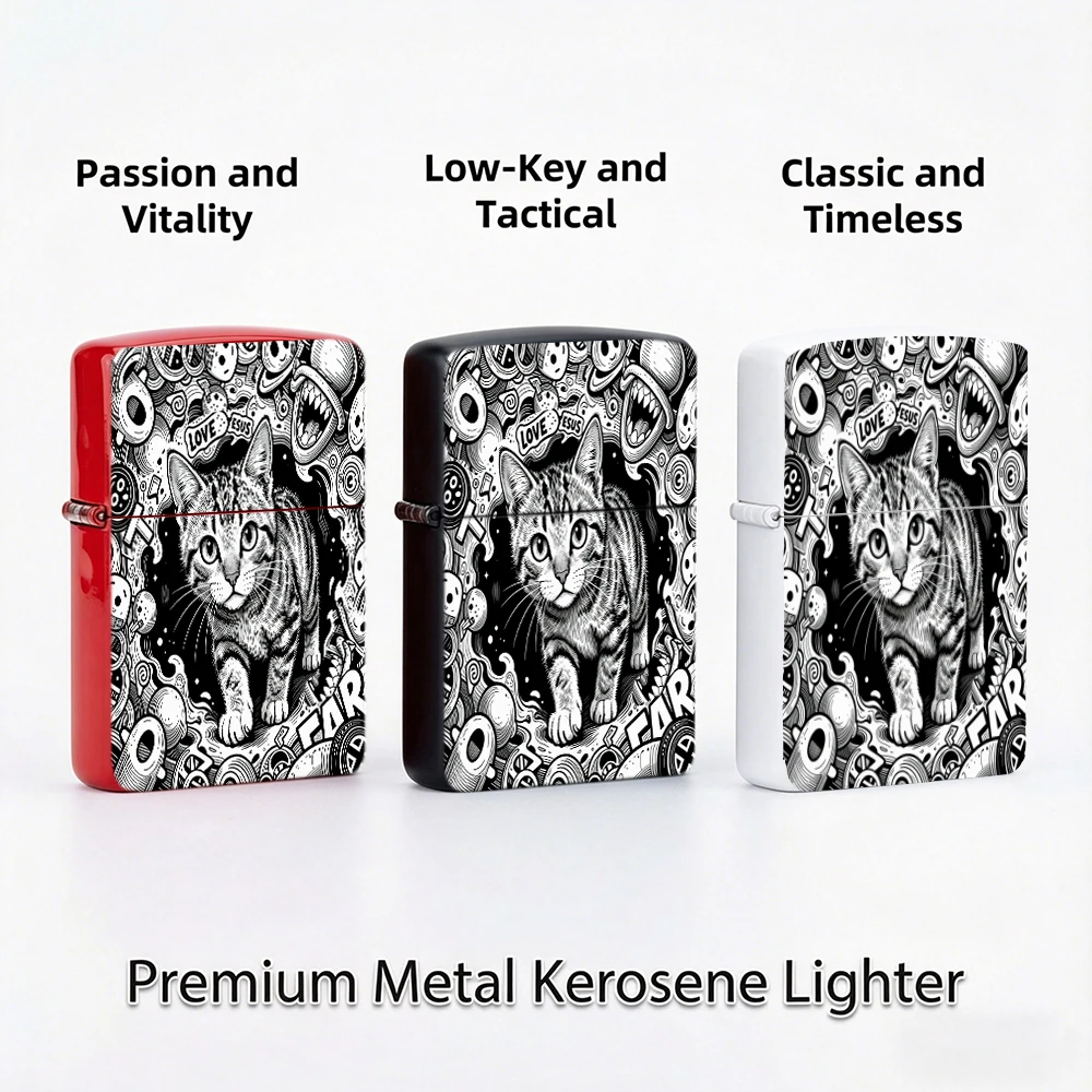 Flip Top Lighter Black White D - Vintage Collectible Lighters 评论和价格