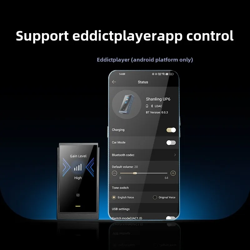 SHANLING UP6 Amplifier Headphone USB DAC Portabel HIFI Bluetooth 5.2 Audio Resolusi Tinggi Dual ES9069Q AMP Dongle untuk Ponsel Mobil