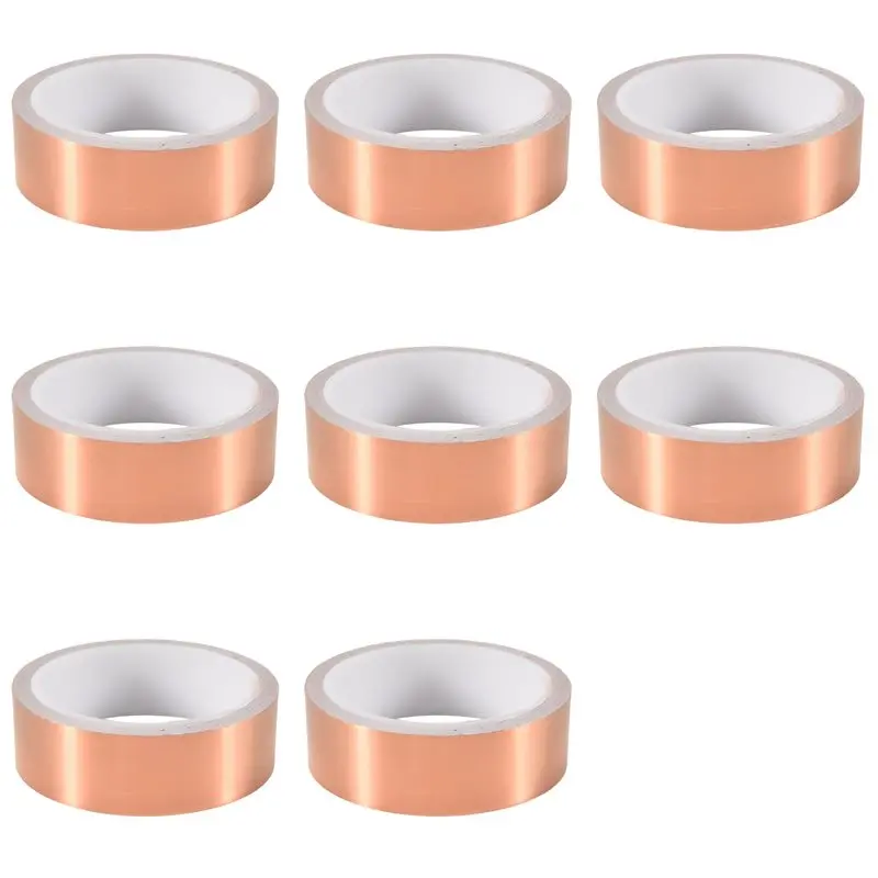 8Pcs 30Mm X10M Copper Foil Tape Adhesive EMI Shielding Guitar Slug Snail Barrier Tool