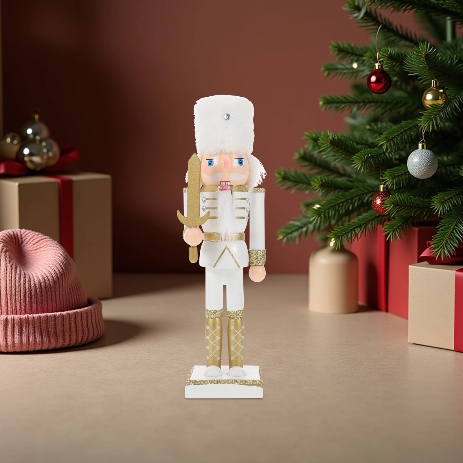 

Nutcracker Ornament Holidays Dinner Table Decoration Christmas Top Figures Wood Figurines