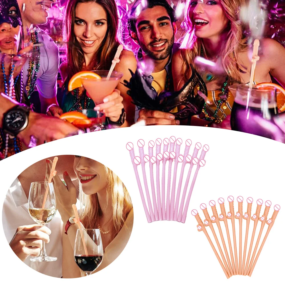 1pc Silicone Hen Night Willy Straws Dick Straws Cocktail Party Drinking