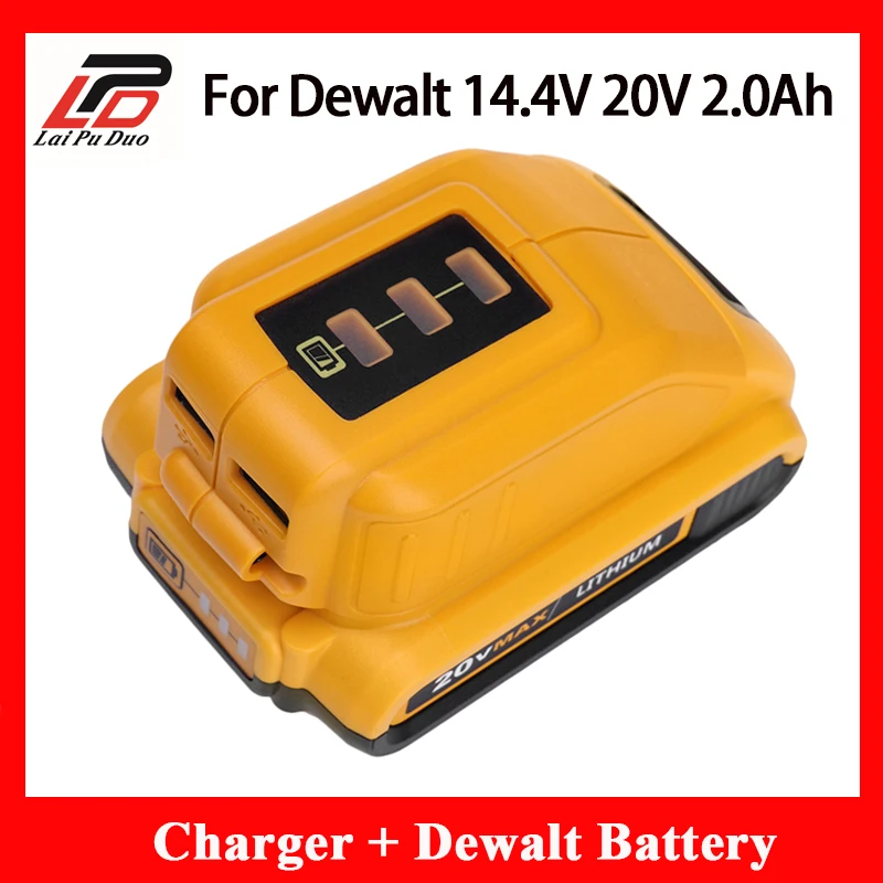 14.4V 20V Lithium-Ion 2000mah Rechargeable Batteries Power Tool Battery for Dewalt DCB203 DCB181 DCB180 DCB200 DCB201 DCB201-2