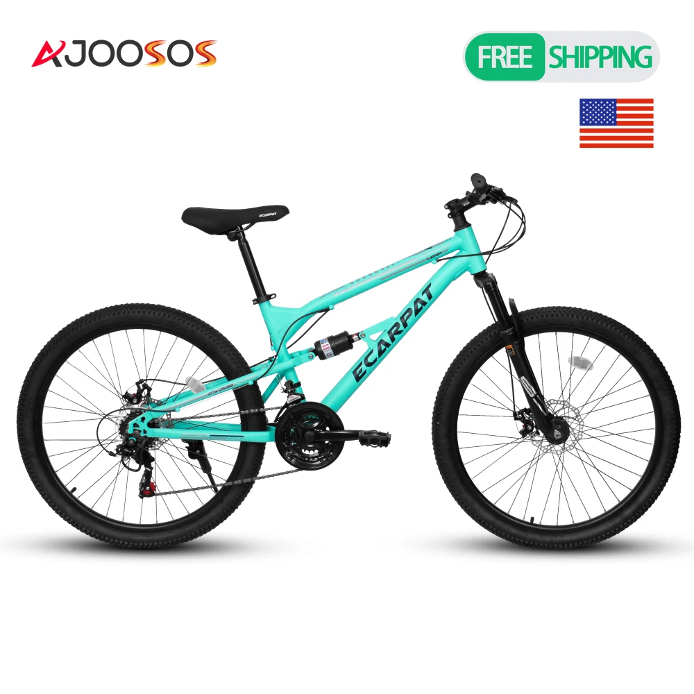 

Mountain Bike 26 Inch Aluminum Frame 21 Speed with Shock Fork Dual Suspension Front Rear Disc Brake Adult Bicycle Easy Assembly