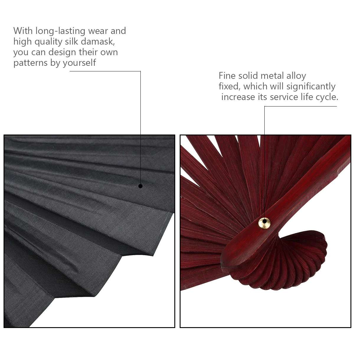 

Folding Bamboo Black Blank Fan Approx 33cm Length 60cm Diameter Wedding Party Gift Decoration Men's Folding Silk Handheld Fan