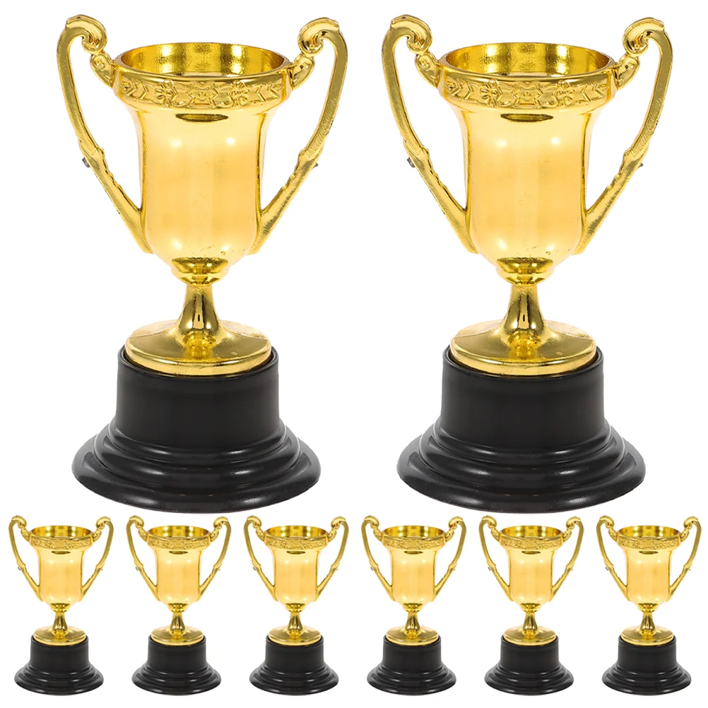 8 szt. Mini trofeum nagroda dla dzieci zabawka prezentowa mała z podstawą 16 sztuk/1 zestaw trofea plastikowe rekwizyty zabawki dla dzieci