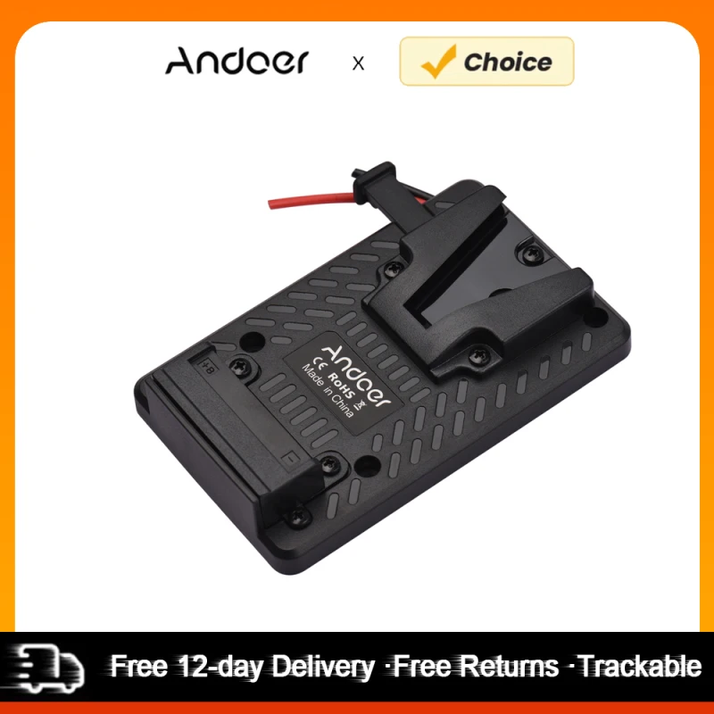 Andoer V-Lock-Akku aus Vollkunststoff, Rucksack-Plattenadapter, Schnellverschluss-Design, Ersatz für Sony V-Mount-Akkus