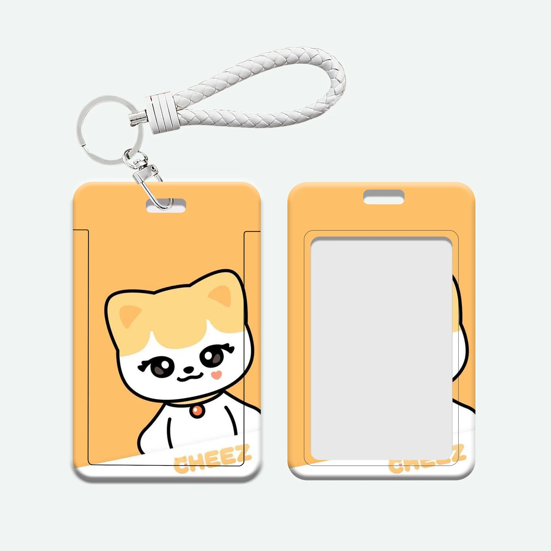 KPOP IVE Card Holder mini Cartoon Student ID Bus Card corda in pelle bianca pettorale ciondolo Cover protettiva NAORI CHERRY