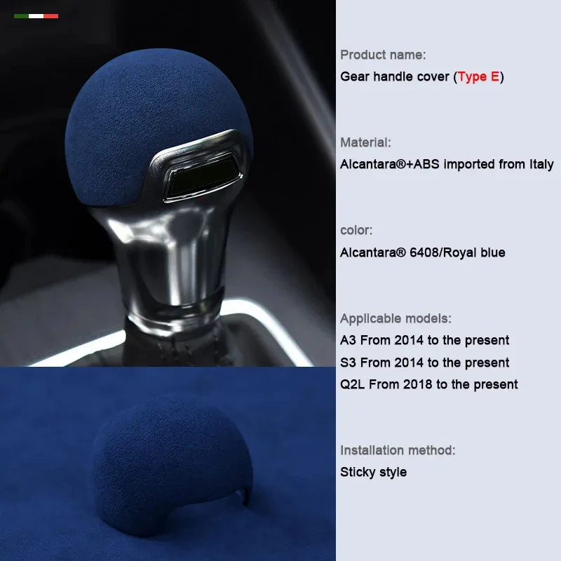 

For Audi A3 8v A4 A5 B9 F5 Q5 8r Q7 4m A6 A7 Q2 S3 S4 S5 S6 S7 Alcantara Gear Shift Knob Trim Cover Gears Lever Case Accessories