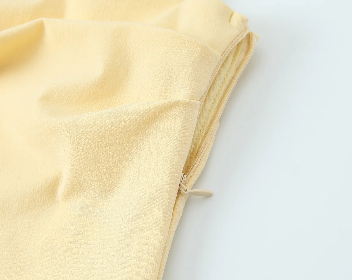 2025 Summer New Arrivals Women's Wear Plain Casual Chic Square Neck Sleeveless Suspender Pleated Midi Dress