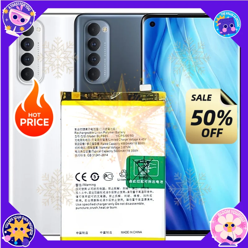 SWZY High Quality BLP885 BLP879 5000mAh Battery For OPPO A96 Global Version/A76/A96/K10 BATTERY