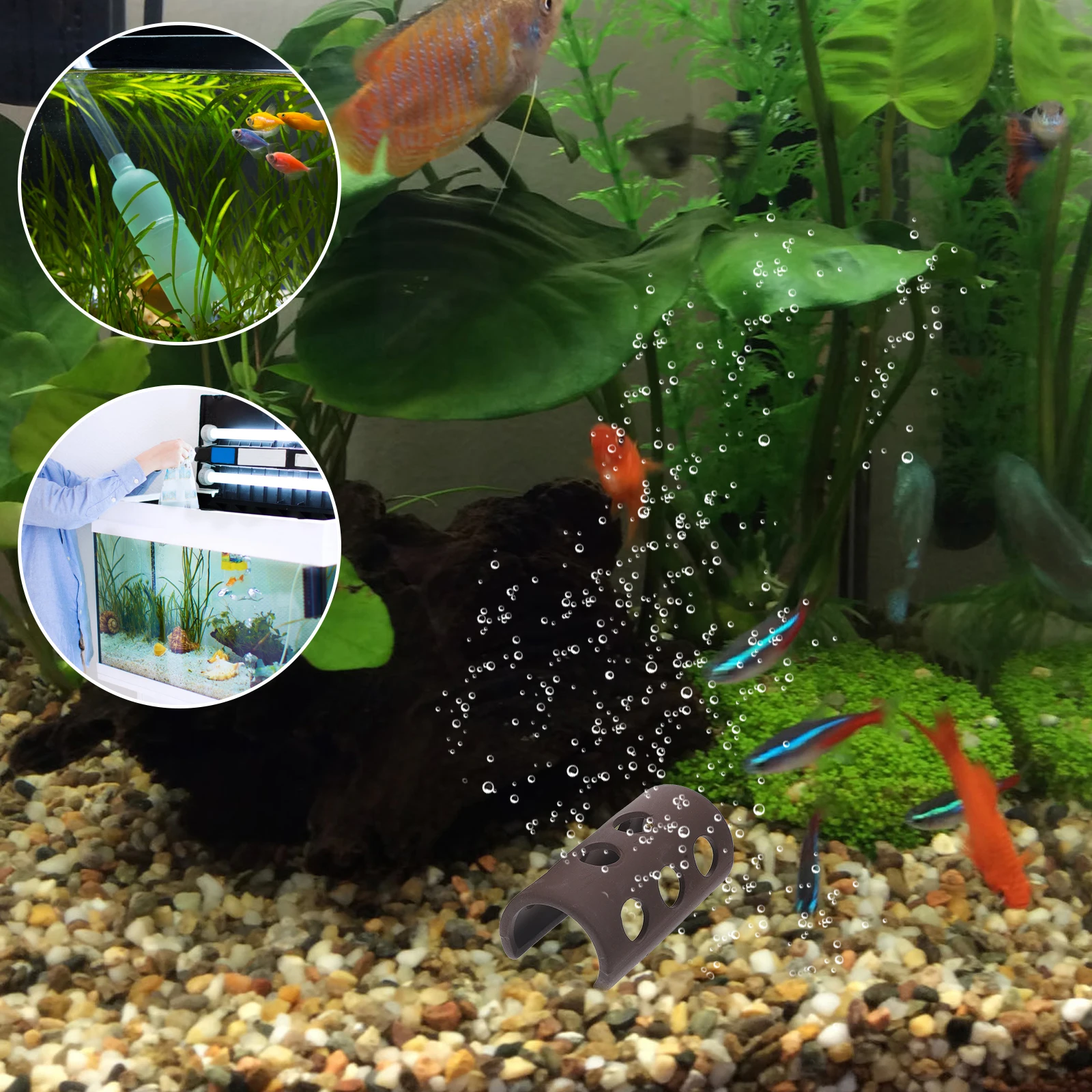 

2 Pcs Ceramic Fish Tank Decoration Shrimp Hideout Aquarium Cave Underwater for Caves