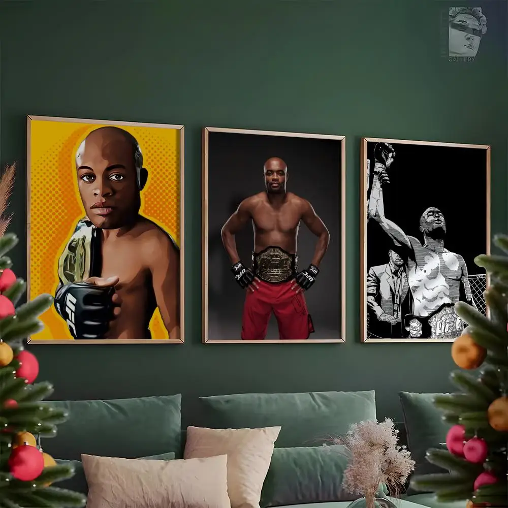 Boxing A-Anderson Silva-es Poster HD PVC Waterproof Wall Art - Self Adhesive Reusable For Home Office Bar