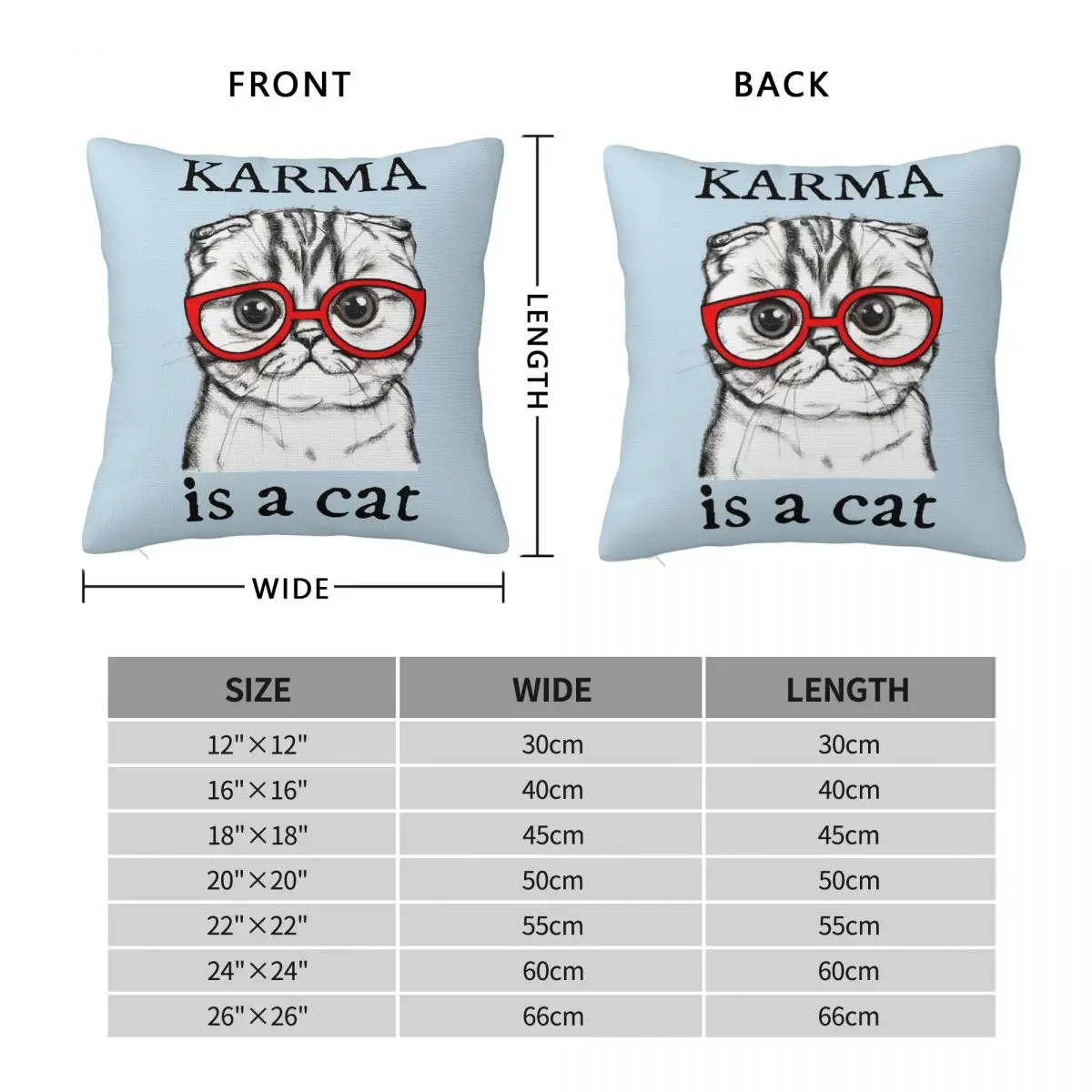 Karma Is A Cat Midnights Lyric Square Pillowcase Pillow Cover Polyester Cushion Decorative Comfort Throw Pillow for Home Sofa