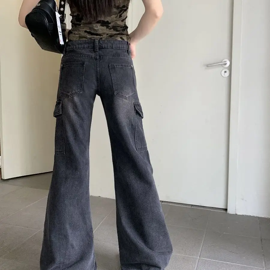 Pantalones vaqueros de calle para mujer de talla grande figura grande y curvada tela vaquera femenina moda cómoda básica Simple clásico de todos los días