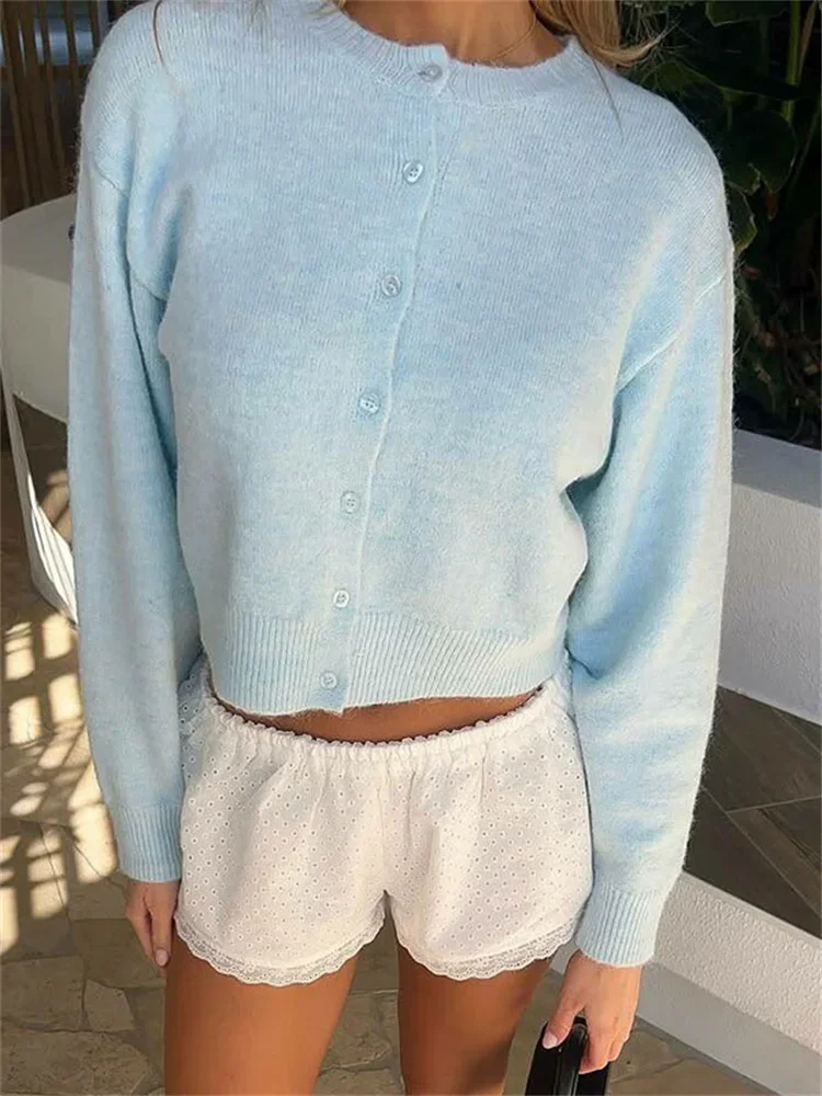 

Autumn Knit Sweater Cardigan For Women Long Sleeve Patchwork Fashion Solid Commute Top Female Casual Knitwear Cardigan New