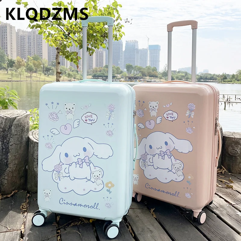 KLQDZMS Cute Cartoon 20"22"24"26"28 Inch Children's Luggage Large-Capacity Storage Trolley Case Unisex Cabin Suitcase