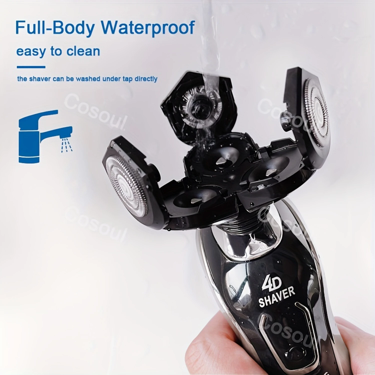 Waterproof  Shaver for Men - Floating Head for Smooth Dry or Wet Shave