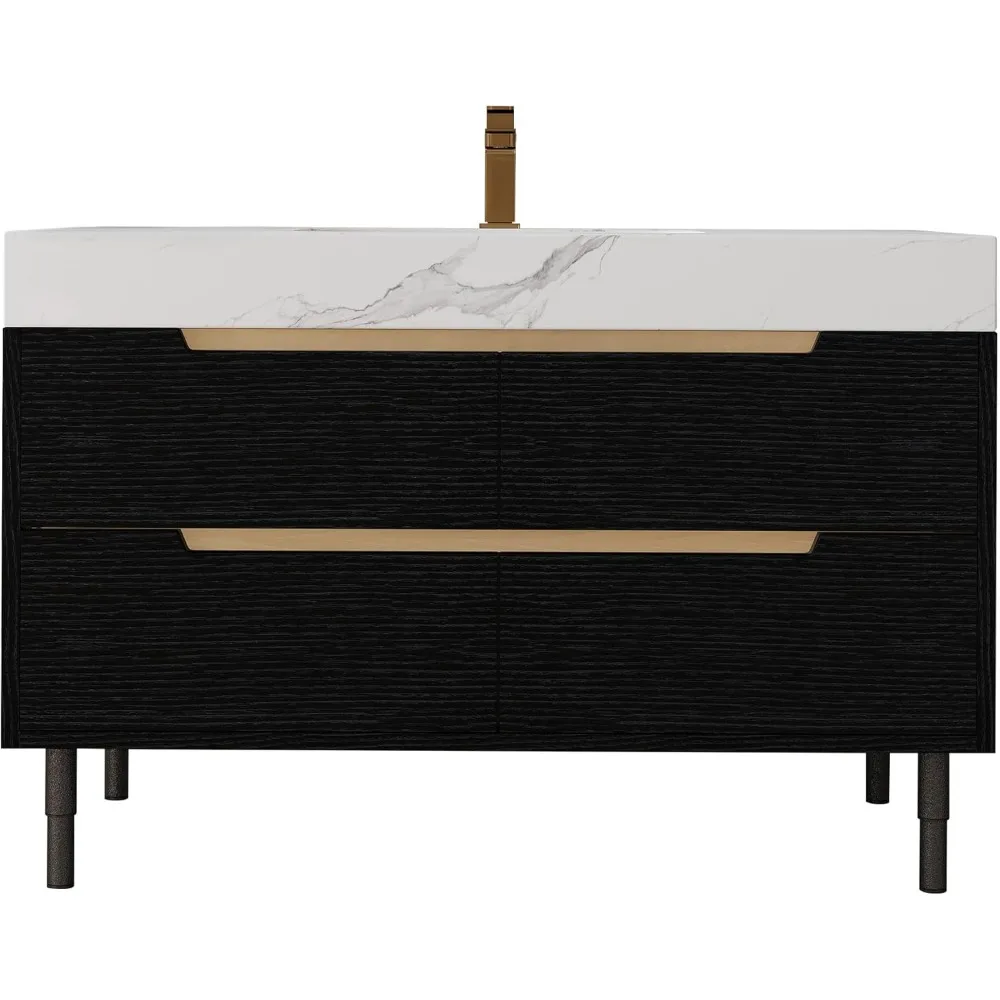 

Bathroom Vanity with Sink Combo Set, Solid Wood Frame Bathroom Storage Cabinet ,Freestanding