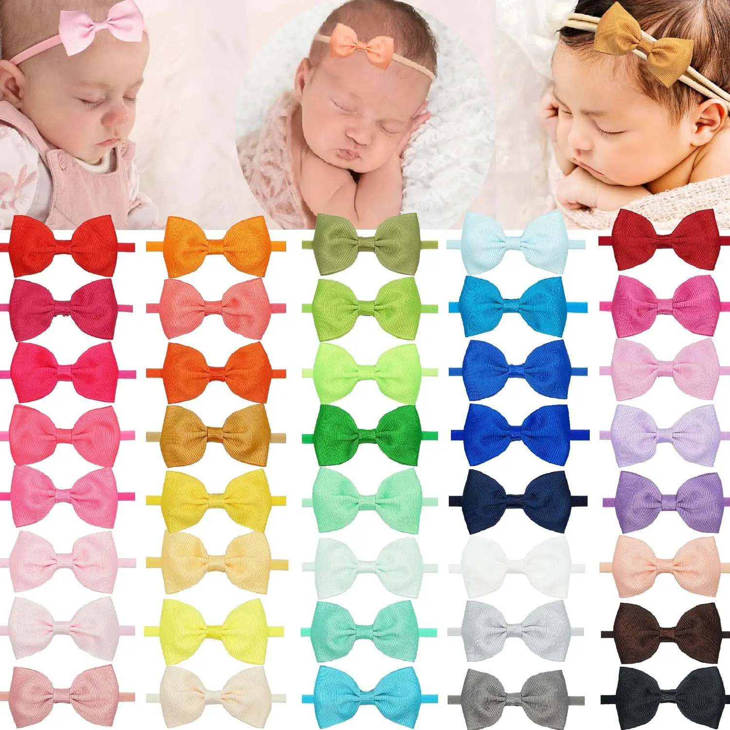 13 Pcs Soft Nylon Baby Headbands 2.75\