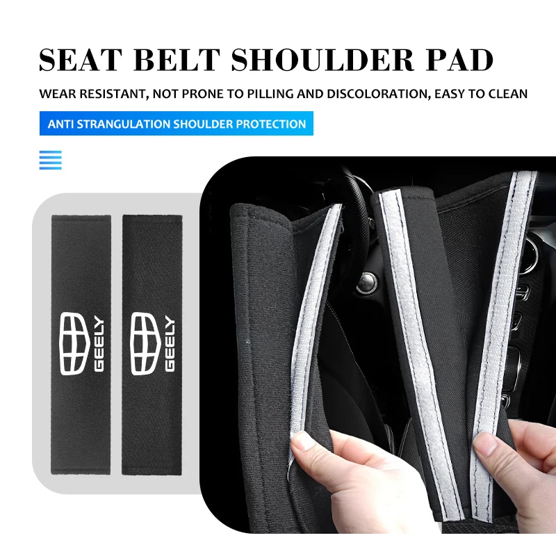 Universal Car Seat Belt Shoulder Pad Auto Interior Accessories For Geely Geometry C Tugella GC9 X7 GX3 CK GC6 LC EC8 CK2 CK3 view 2