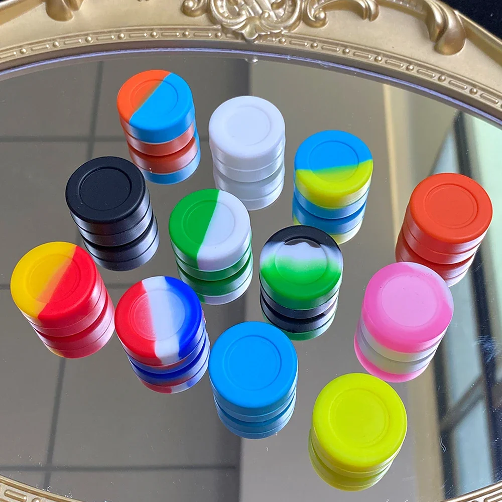 100Pcs Silicone Jar 2ml/3ml/5ml Nonstick Container Bottle Face Cream Custom Logo Oil Storage Box Cosmetic Makeup Case