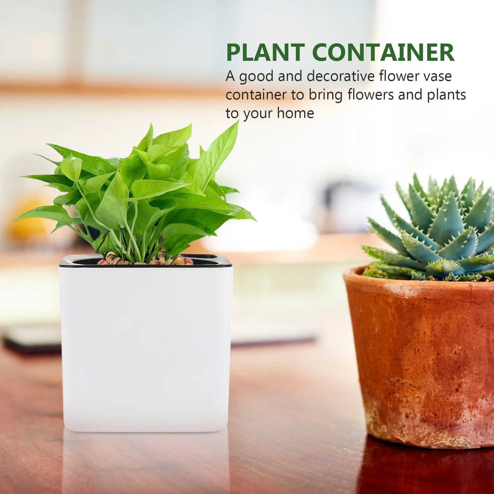 

4Pcs Hanging Planter Plastic Flower Pot Simple Classic Design Suitable for Succulents Orchid Balcony Garden Hanging Flowerpot