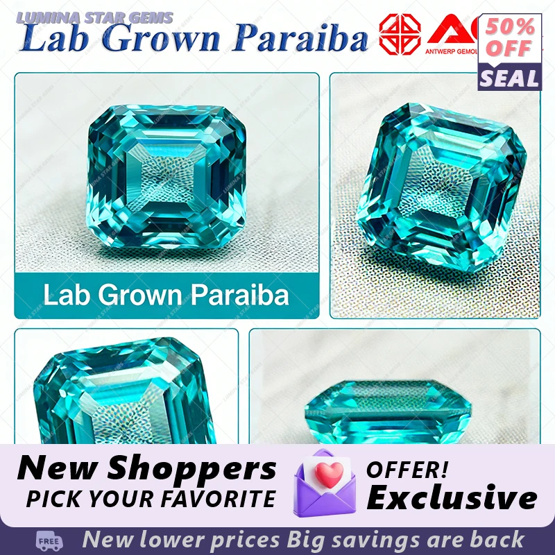 

Искусственно выращенный неоновый синий камень Параиба с огранкой «Сердце» для изготовления ювелирных изделий своими руками: инкрустация колец, ожерелий. С возможностью выбора, с сертификатом AGL.